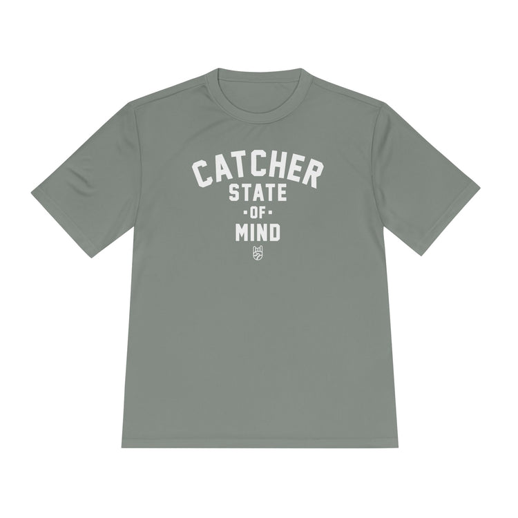 Catcher State Of Mind Dry Fit Tee - Rake Baseball Company - RAKE BASEBALL | BASEBALL T-SHIRT | BASEBALL CLOTHING | GOOD VIBES ONLY