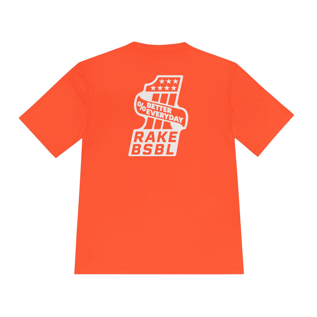 One Percent Better Dry Fit Tee - Rake Baseball Company - RAKE BASEBALL | BASEBALL T-SHIRT | BASEBALL CLOTHING | GOOD VIBES ONLY