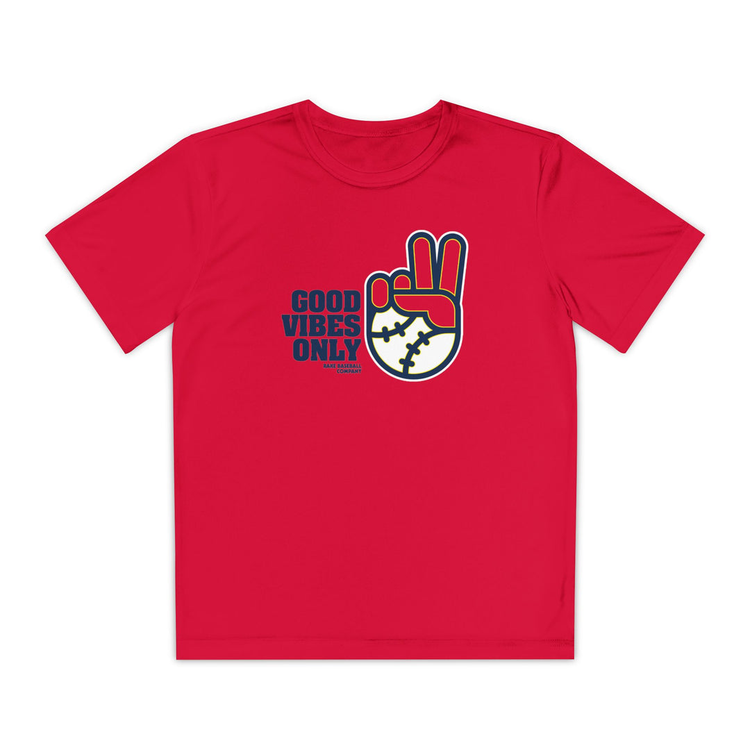 Kids Atlanta Inspired GVO Dry Fit Tee - Rake Baseball Company - RAKE BASEBALL | BASEBALL T-SHIRT | BASEBALL CLOTHING | GOOD VIBES ONLY
