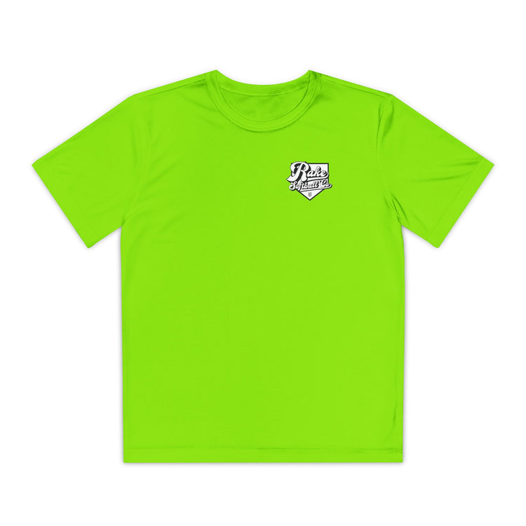 Kids Rake Softball Co. Dry Fit Tee - Rake Baseball Company - RAKE BASEBALL | BASEBALL T-SHIRT | BASEBALL CLOTHING | GOOD VIBES ONLY