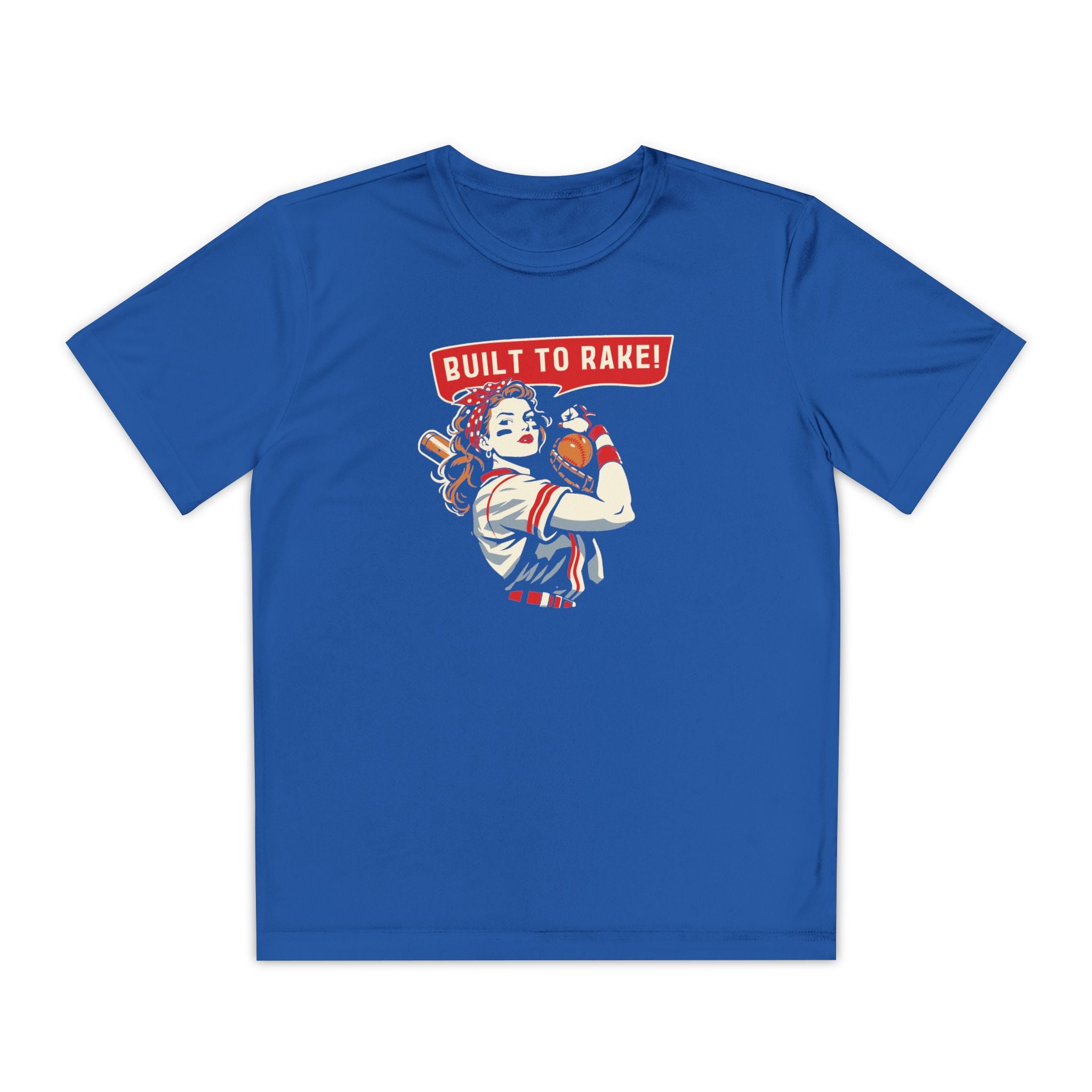 Kids Built To Rake Softball Dry Fit Tee - Rake Baseball Company - RAKE BASEBALL | BASEBALL T-SHIRT | BASEBALL CLOTHING | GOOD VIBES ONLY