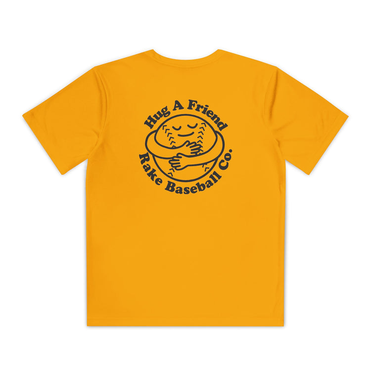 Kids Hug A Friend Dry Fit Tee - Rake Baseball Company - RAKE BASEBALL | BASEBALL T-SHIRT | BASEBALL CLOTHING | GOOD VIBES ONLY