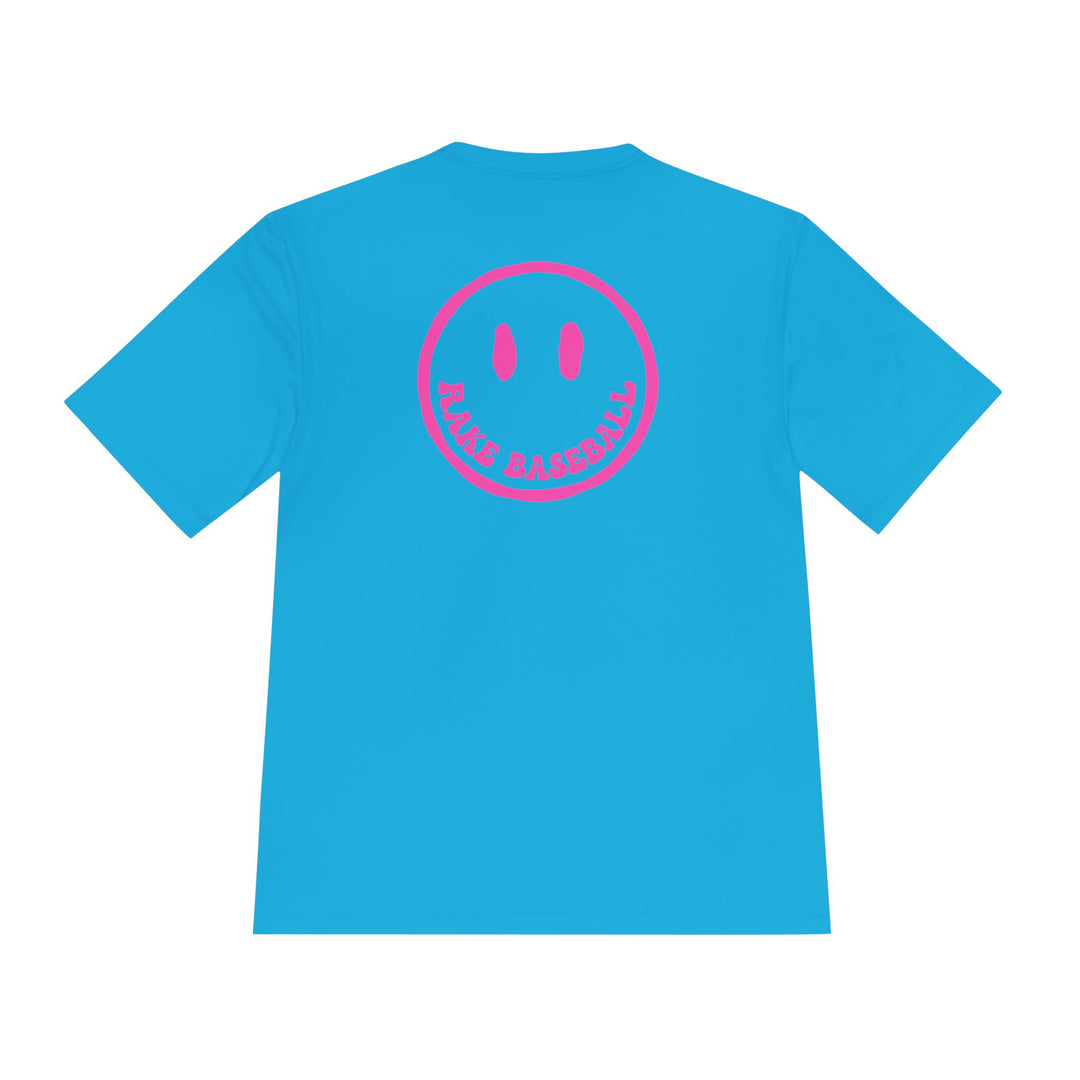 Rake Smile Dry Fit Tee - Rake Baseball Company - RAKE BASEBALL | BASEBALL T-SHIRT | BASEBALL CLOTHING | GOOD VIBES ONLY