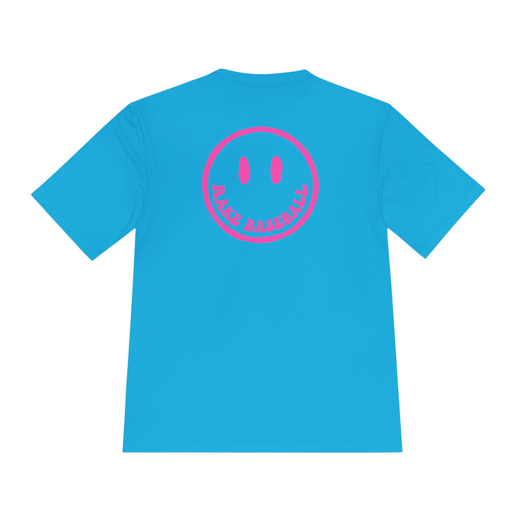 Rake Smile Dry Fit Tee - Rake Baseball Company - RAKE BASEBALL | BASEBALL T-SHIRT | BASEBALL CLOTHING | GOOD VIBES ONLY