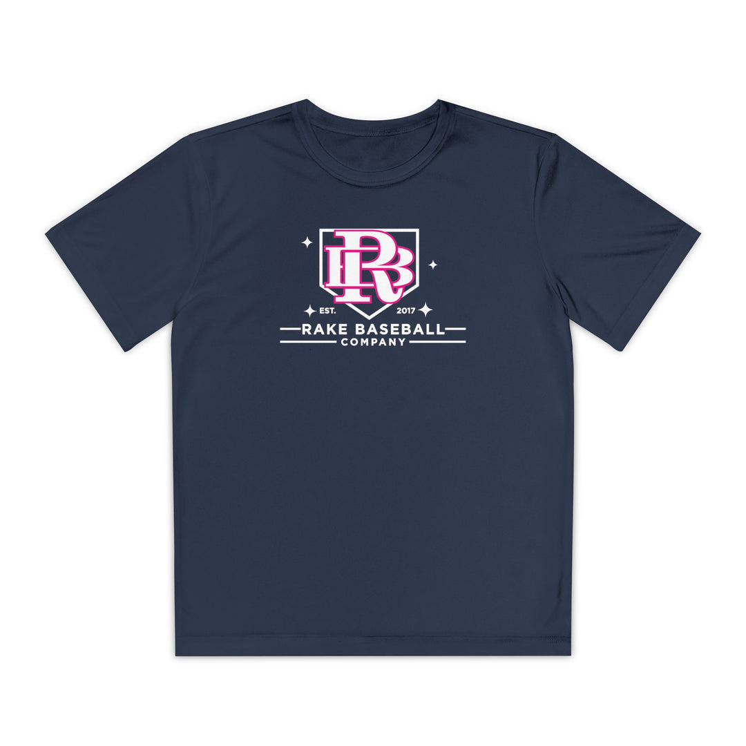 Kids Rake Baseball Homeplate Tee Dry Fit Tee - Rake Baseball Company - RAKE BASEBALL | BASEBALL T-SHIRT | BASEBALL CLOTHING | GOOD VIBES ONLY