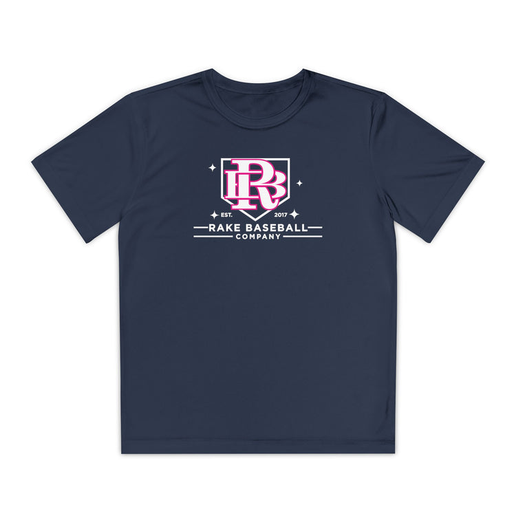 Kids Rake Baseball Homeplate Tee Dry Fit Tee - Rake Baseball Company - RAKE BASEBALL | BASEBALL T-SHIRT | BASEBALL CLOTHING | GOOD VIBES ONLY