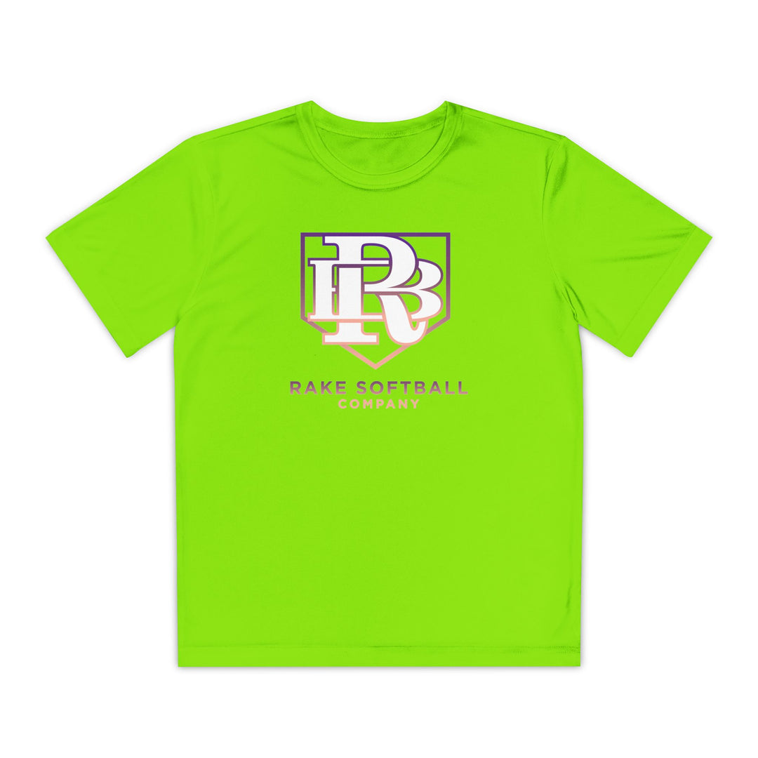 Kids RB Homeplate Softball Dry Fit Tee - Rake Baseball Company - RAKE BASEBALL | BASEBALL T-SHIRT | BASEBALL CLOTHING | GOOD VIBES ONLY