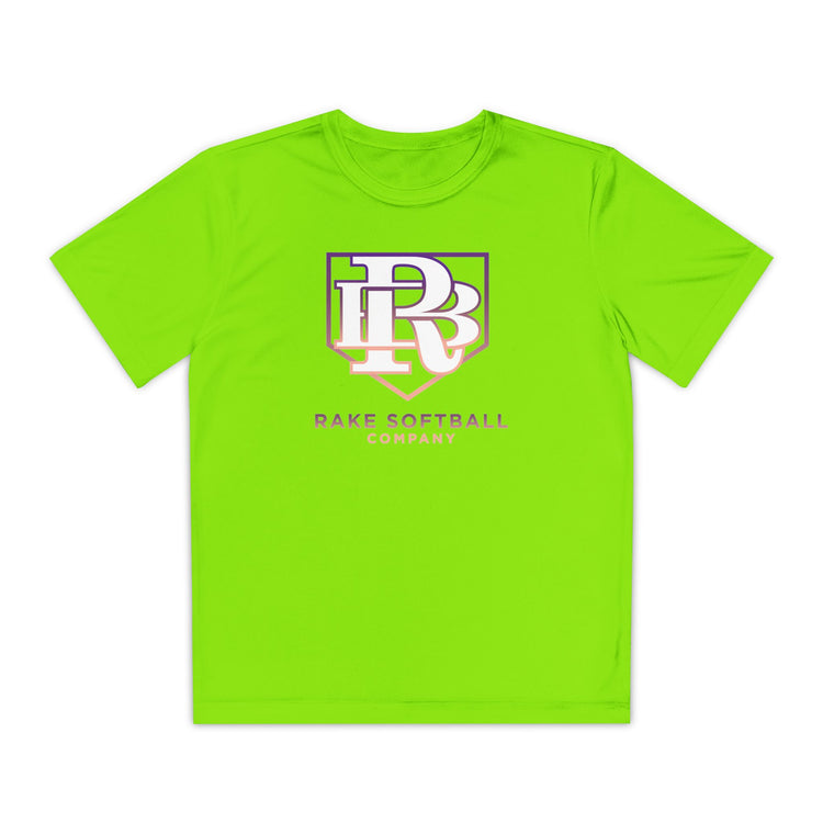 Kids RB Homeplate Softball Dry Fit Tee - Rake Baseball Company - RAKE BASEBALL | BASEBALL T-SHIRT | BASEBALL CLOTHING | GOOD VIBES ONLY