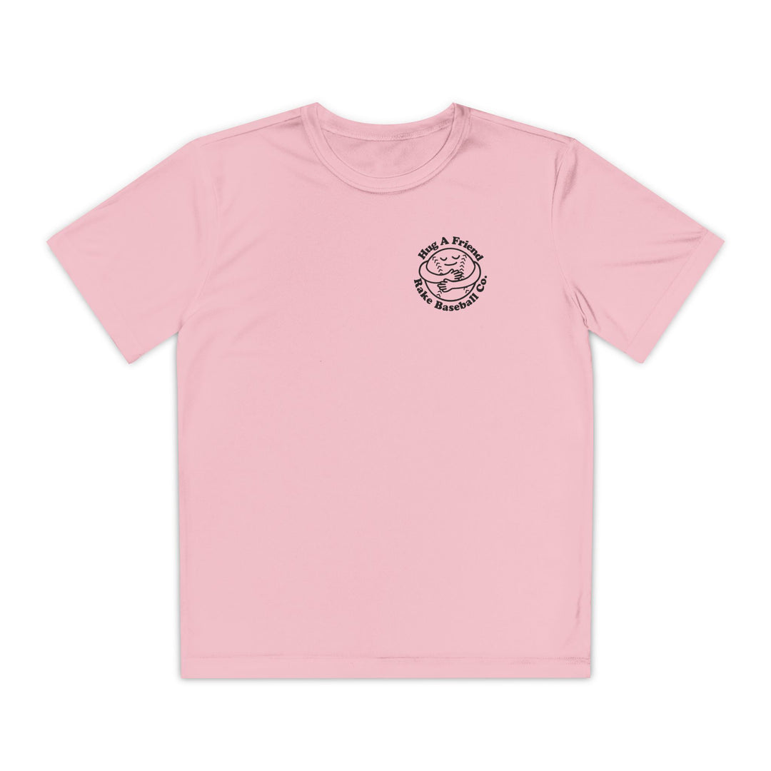 Kids Hug A Friend Dry Fit Tee - Rake Baseball Company - RAKE BASEBALL | BASEBALL T-SHIRT | BASEBALL CLOTHING | GOOD VIBES ONLY