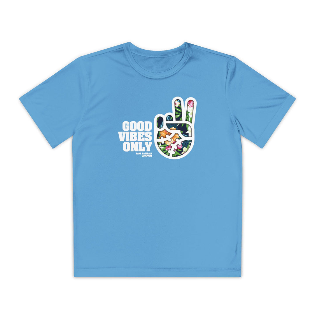 Kids GVO Floral Edition Dry Fit Tee - Rake Baseball Company - RAKE BASEBALL | BASEBALL T-SHIRT | BASEBALL CLOTHING | GOOD VIBES ONLY
