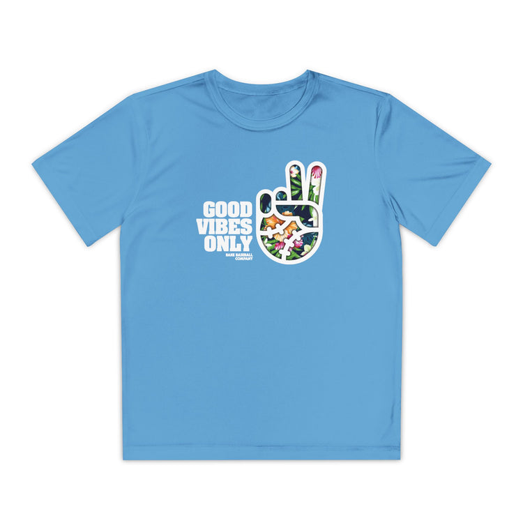 Kids GVO Floral Edition Dry Fit Tee - Rake Baseball Company - RAKE BASEBALL | BASEBALL T-SHIRT | BASEBALL CLOTHING | GOOD VIBES ONLY