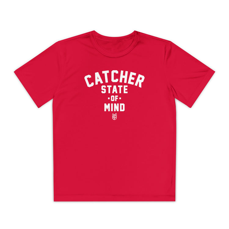 Kids Catcher State Of Mind Dry Fit Tee - Rake Baseball Company - RAKE BASEBALL | BASEBALL T-SHIRT | BASEBALL CLOTHING | GOOD VIBES ONLY