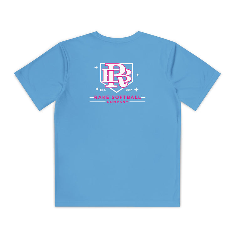 Kids RB Homeplate Softball Dry Fit Tee - Rake Baseball Company - RAKE BASEBALL | BASEBALL T-SHIRT | BASEBALL CLOTHING | GOOD VIBES ONLY