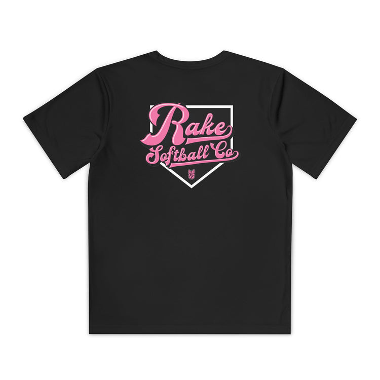 Kids Rake Softball Co. Dry Fit Tee - Rake Baseball Company - RAKE BASEBALL | BASEBALL T-SHIRT | BASEBALL CLOTHING | GOOD VIBES ONLY