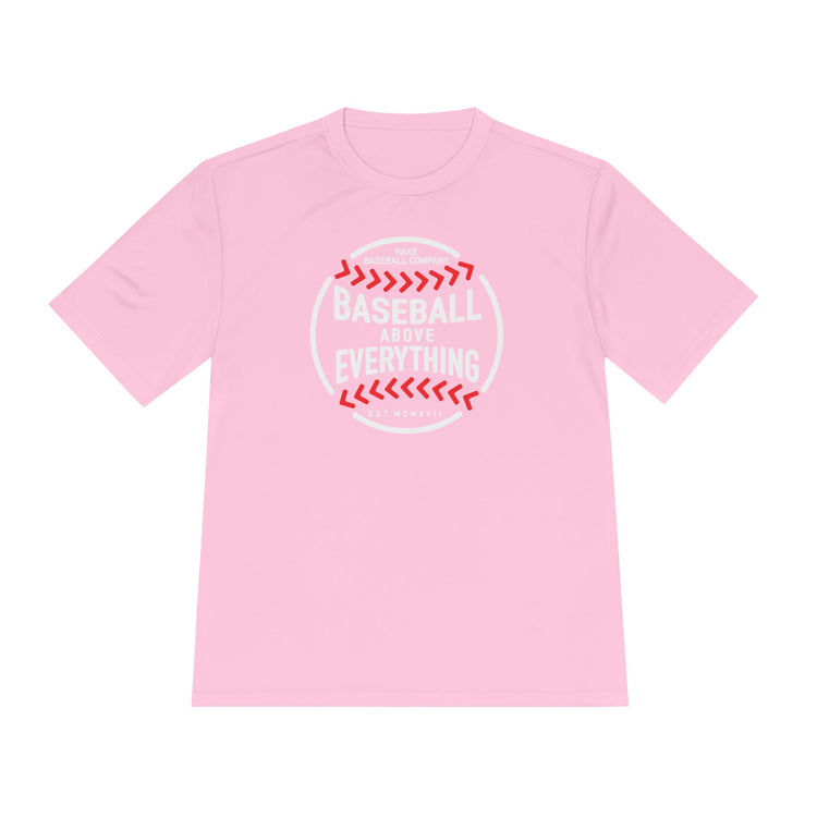 Baseball Above Everything Dry Fit Tee - Rake Baseball Company - RAKE BASEBALL | BASEBALL T-SHIRT | BASEBALL CLOTHING | GOOD VIBES ONLY