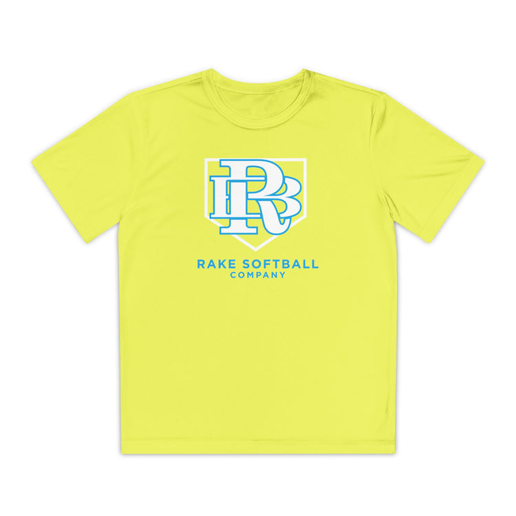 Kids RB Homeplate Softball Dry Fit Tee - Rake Baseball Company - RAKE BASEBALL | BASEBALL T-SHIRT | BASEBALL CLOTHING | GOOD VIBES ONLY