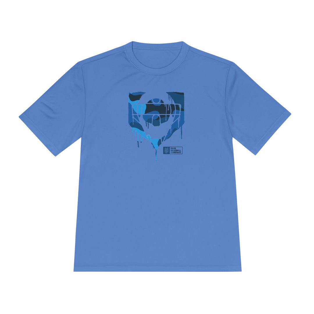 Catcher's Blue Camo Drip Dry Fit Tee - Rake Baseball Company - RAKE BASEBALL | BASEBALL T-SHIRT | BASEBALL CLOTHING | GOOD VIBES ONLY