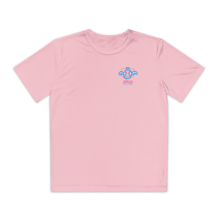 Kids She Angel Drip Softball Dry Fit Tee - Rake Baseball Company - RAKE BASEBALL | BASEBALL T-SHIRT | BASEBALL CLOTHING | GOOD VIBES ONLY
