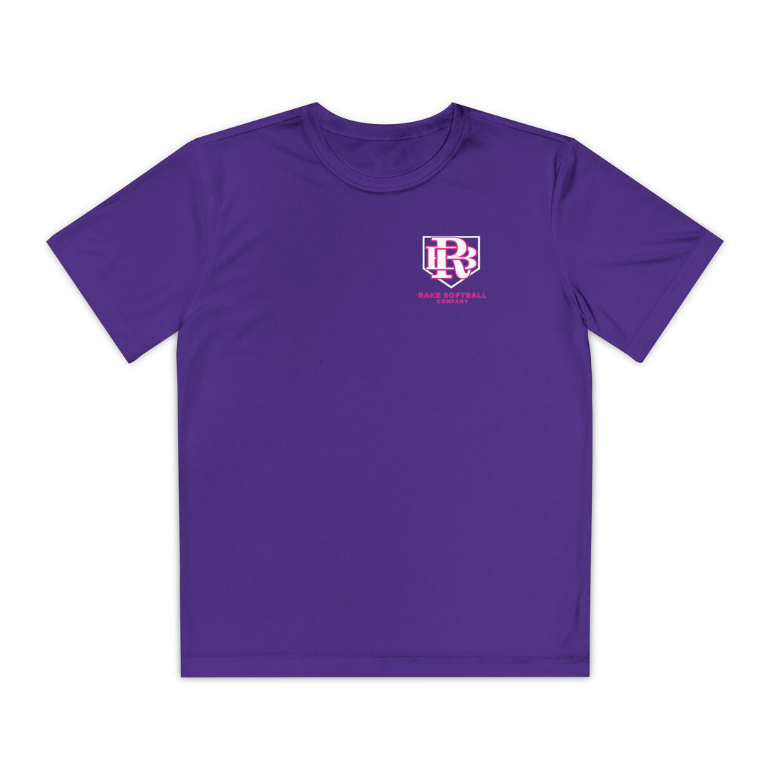 Kids RB Homeplate Softball Dry Fit Tee - Rake Baseball Company - RAKE BASEBALL | BASEBALL T-SHIRT | BASEBALL CLOTHING | GOOD VIBES ONLY