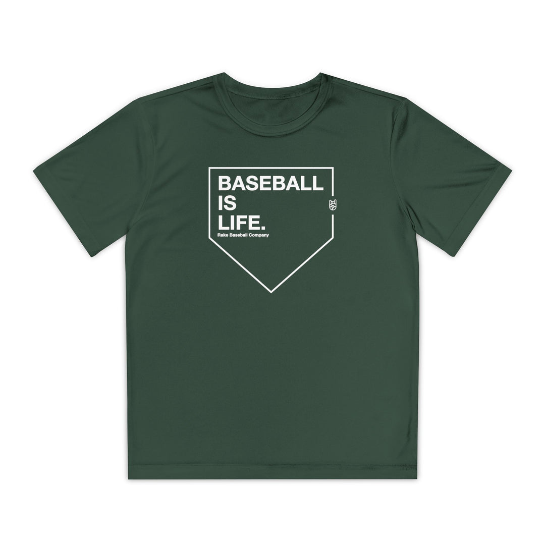 Kids Baseball Is Life Dry Fit Tee