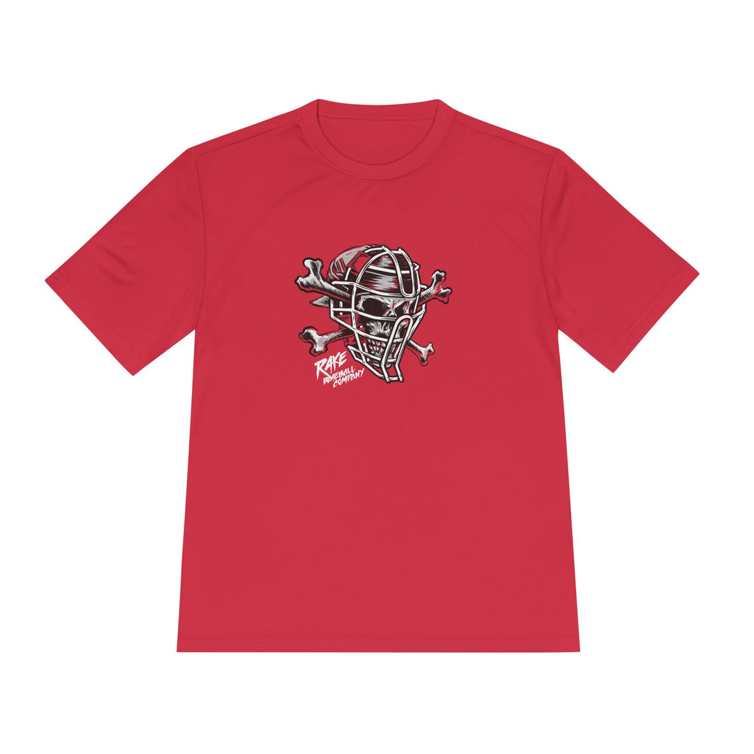 Skull & Bones Catching Dry Fit Tee - Rake Baseball Company - RAKE BASEBALL | BASEBALL T-SHIRT | BASEBALL CLOTHING | GOOD VIBES ONLY