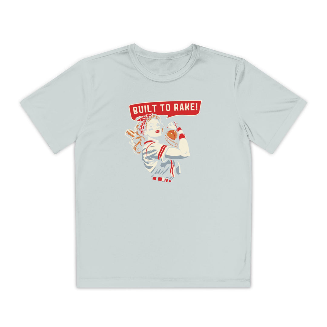 Kids Built To Rake Softball Dry Fit Tee - Rake Baseball Company - RAKE BASEBALL | BASEBALL T-SHIRT | BASEBALL CLOTHING | GOOD VIBES ONLY