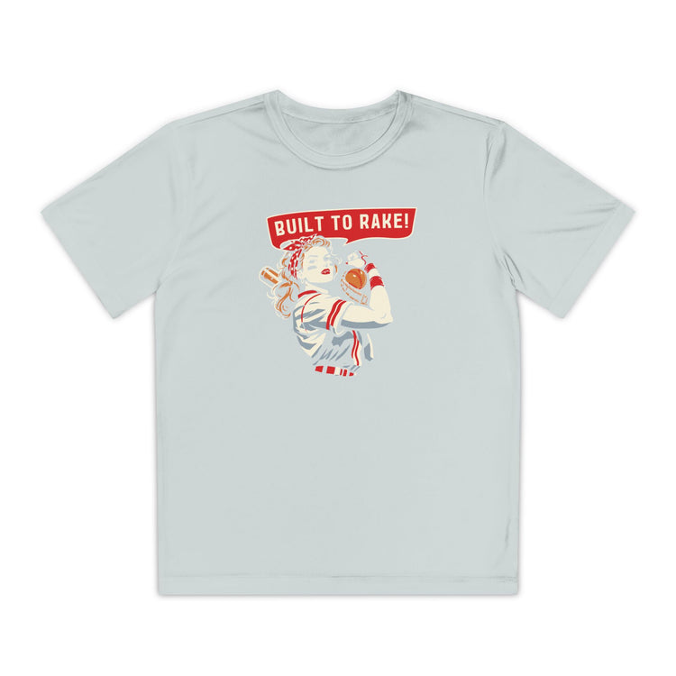 Kids Built To Rake Softball Dry Fit Tee - Rake Baseball Company - RAKE BASEBALL | BASEBALL T-SHIRT | BASEBALL CLOTHING | GOOD VIBES ONLY