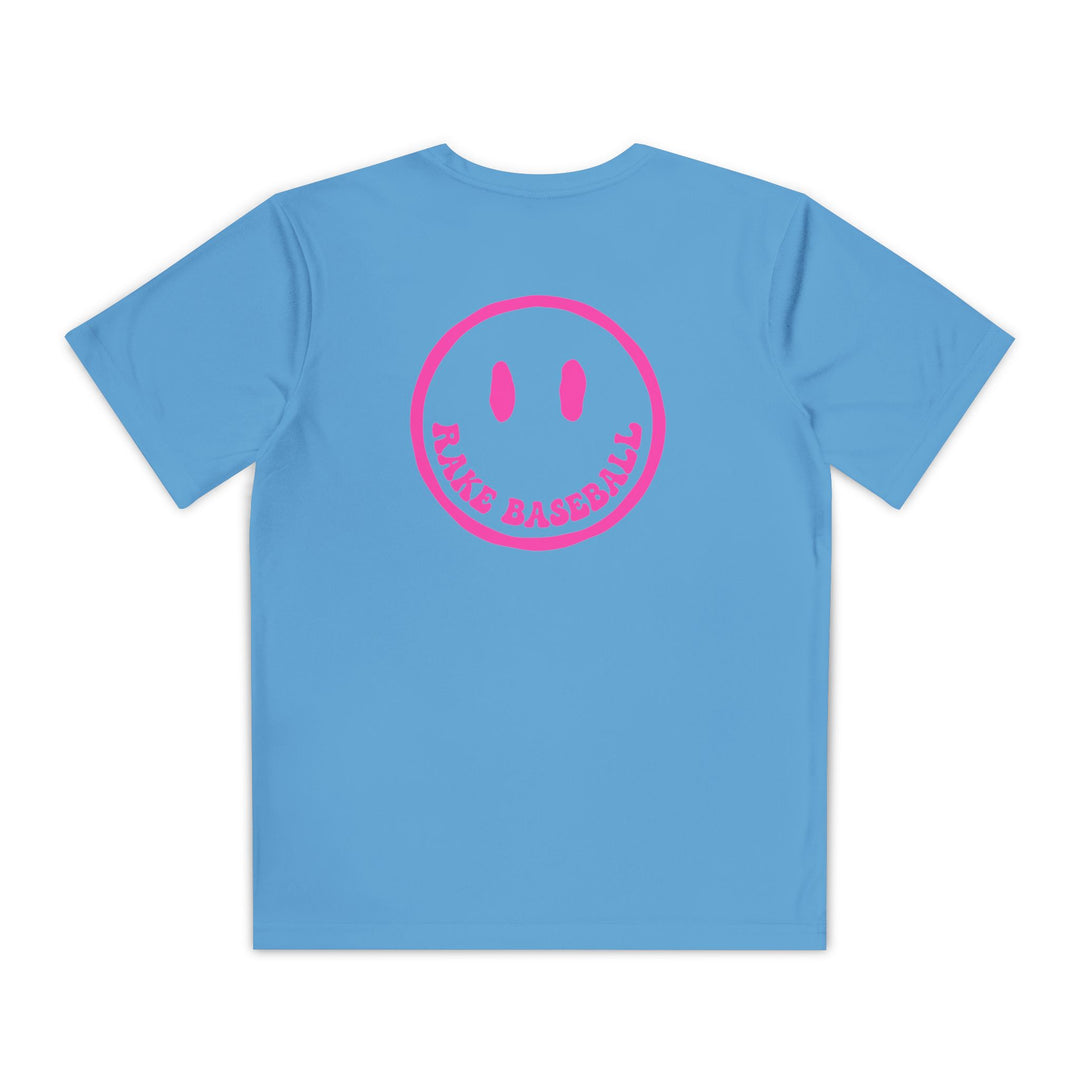 Kids Rake Smile Dry Fit Tee - Rake Baseball Company - RAKE BASEBALL | BASEBALL T-SHIRT | BASEBALL CLOTHING | GOOD VIBES ONLY