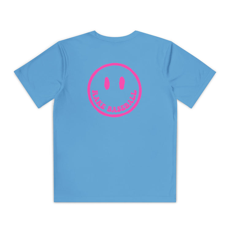 Kids Rake Smile Dry Fit Tee - Rake Baseball Company - RAKE BASEBALL | BASEBALL T-SHIRT | BASEBALL CLOTHING | GOOD VIBES ONLY