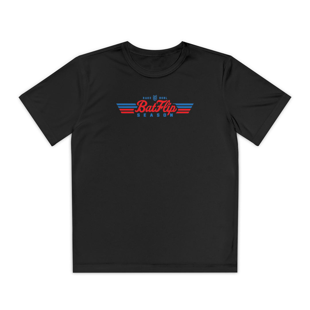 Kids Bat Flip Season Dry Fit Tee