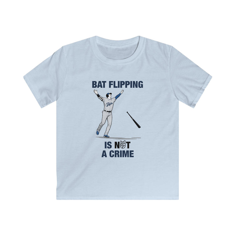 Kids Bat Flipping Is Not A Crime Tee - Rake Baseball Company - RAKE BASEBALL | BASEBALL T-SHIRT | BASEBALL CLOTHING | GOOD VIBES ONLY