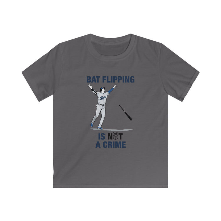 Kids Bat Flipping Is Not A Crime Tee - Rake Baseball Company - RAKE BASEBALL | BASEBALL T-SHIRT | BASEBALL CLOTHING | GOOD VIBES ONLY