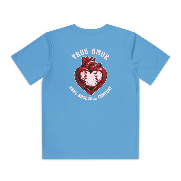Kids True Amor Baseball Dry Fit Tee - Rake Baseball Company - RAKE BASEBALL | BASEBALL T-SHIRT | BASEBALL CLOTHING | GOOD VIBES ONLY
