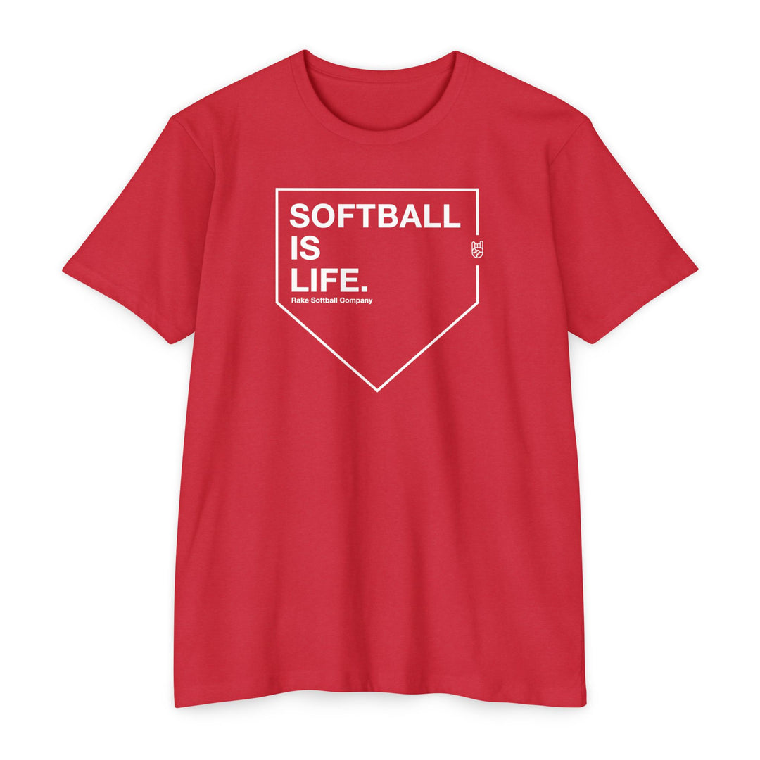 Softball Is Life Tee - Rake Baseball Company - RAKE BASEBALL | BASEBALL T-SHIRT | BASEBALL CLOTHING | GOOD VIBES ONLY