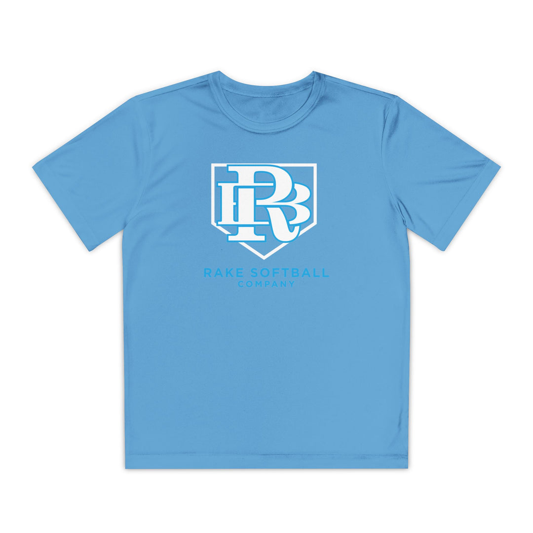 Kids RB Homeplate Softball Dry Fit Tee - Rake Baseball Company - RAKE BASEBALL | BASEBALL T-SHIRT | BASEBALL CLOTHING | GOOD VIBES ONLY