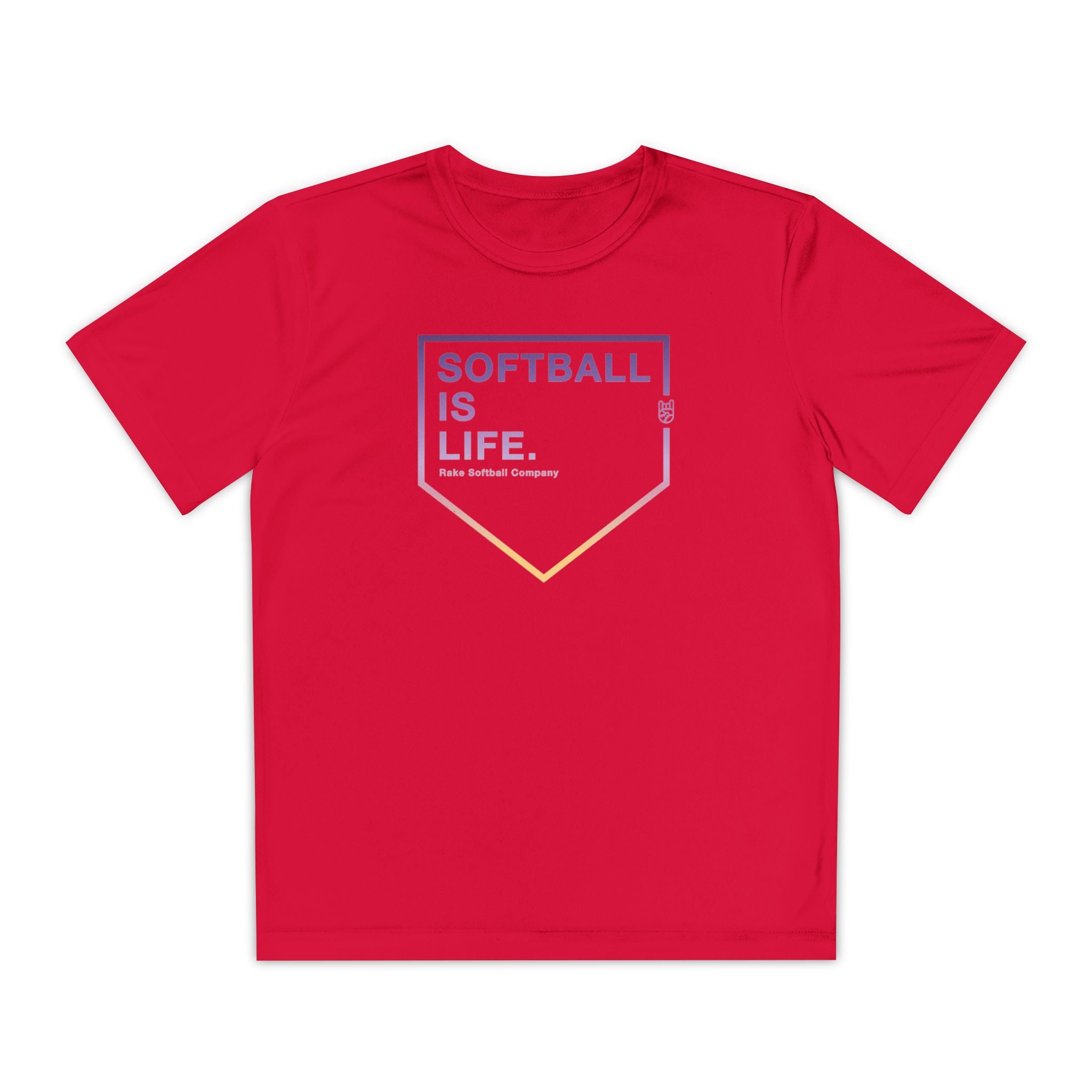 Kids Softball Is Life Dry Fit Tee - Rake Baseball Company - RAKE BASEBALL | BASEBALL T-SHIRT | BASEBALL CLOTHING | GOOD VIBES ONLY