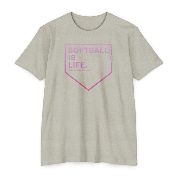 Softball Is Life Tee - Rake Baseball Company - RAKE BASEBALL | BASEBALL T-SHIRT | BASEBALL CLOTHING | GOOD VIBES ONLY