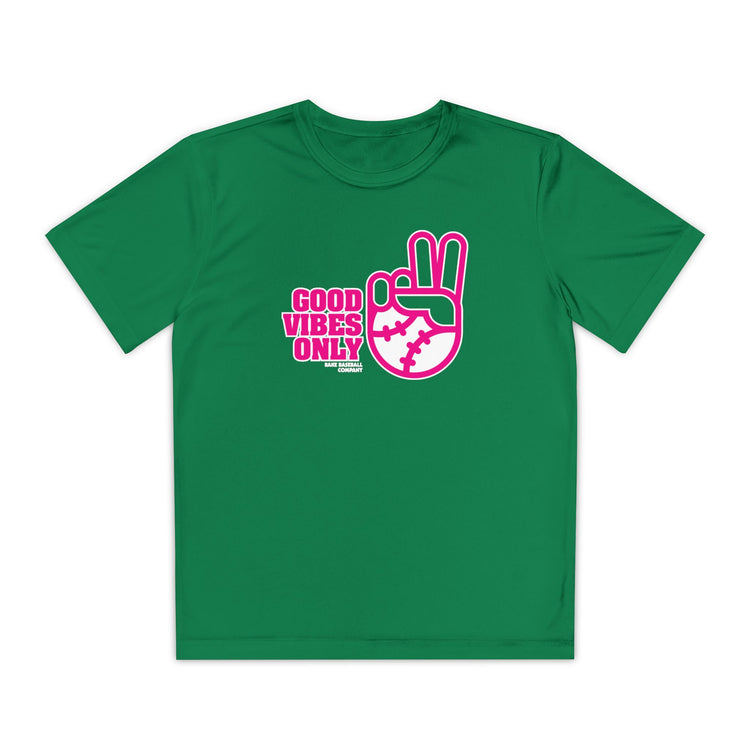 Kids Good Vibes Only Dry Fit Tee - Rake Baseball Company - RAKE BASEBALL | BASEBALL T-SHIRT | BASEBALL CLOTHING | GOOD VIBES ONLY