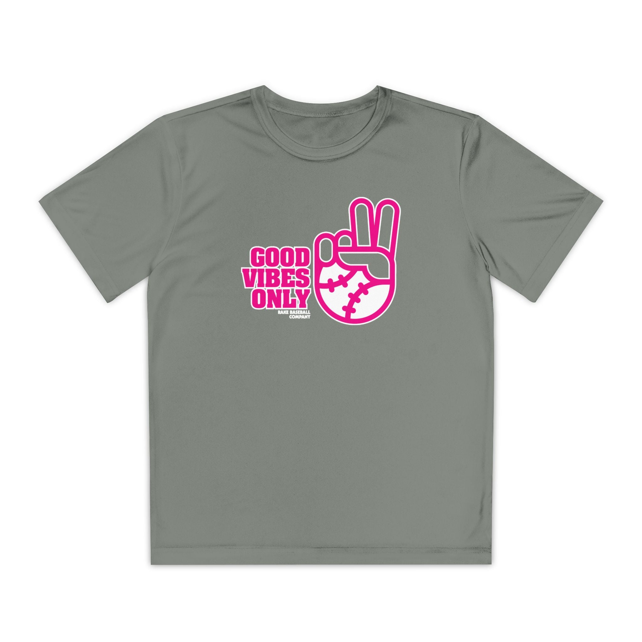 Kids Good Vibes Only Dry Fit Tee - Rake Baseball Company - RAKE BASEBALL | BASEBALL T-SHIRT | BASEBALL CLOTHING | GOOD VIBES ONLY