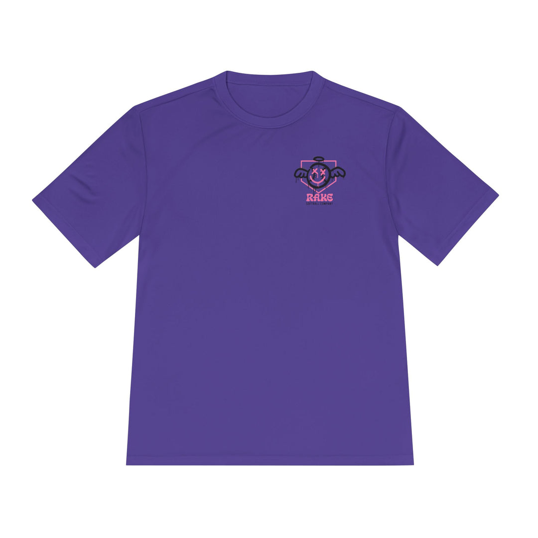 She Angel Drip Softball Dry Fit Tee - Rake Baseball Company - RAKE BASEBALL | BASEBALL T-SHIRT | BASEBALL CLOTHING | GOOD VIBES ONLY