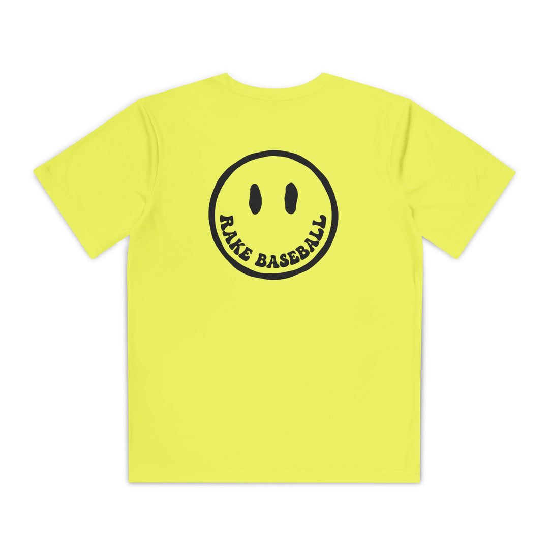 Kids Rake Smile Dry Fit Tee - Rake Baseball Company - RAKE BASEBALL | BASEBALL T-SHIRT | BASEBALL CLOTHING | GOOD VIBES ONLY