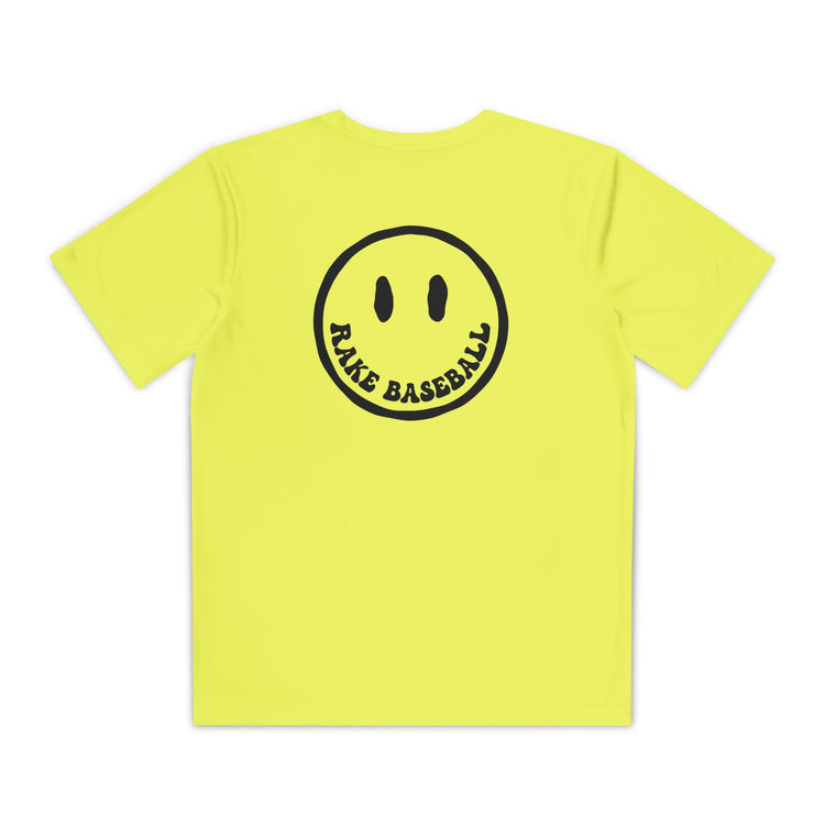 Kids Rake Smile Dry Fit Tee - Rake Baseball Company - RAKE BASEBALL | BASEBALL T-SHIRT | BASEBALL CLOTHING | GOOD VIBES ONLY