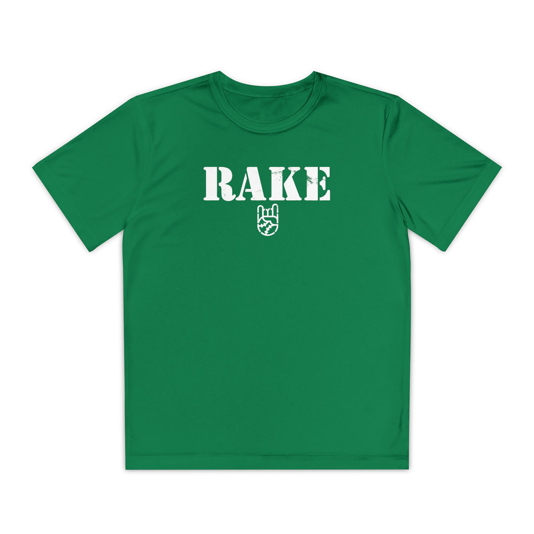 Kids Rake Stencil Dry Fit Tee - Rake Baseball Company - RAKE BASEBALL | BASEBALL T-SHIRT | BASEBALL CLOTHING | GOOD VIBES ONLY