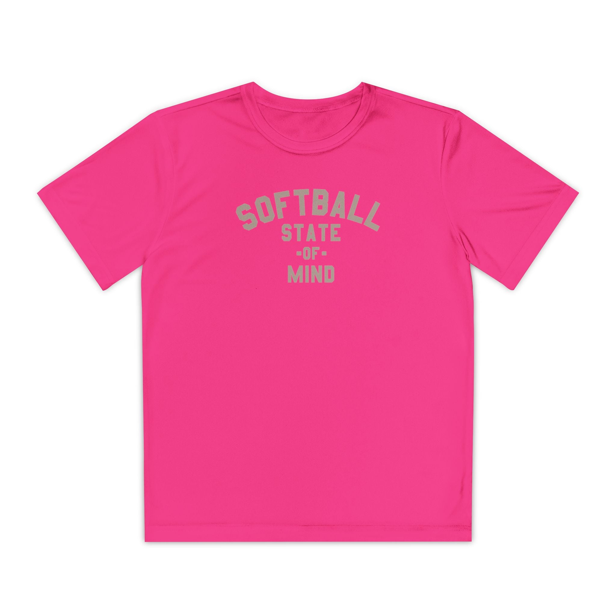 Kids Softball State Of Mind Dry Fit Tee - Rake Baseball Company - RAKE BASEBALL | BASEBALL T-SHIRT | BASEBALL CLOTHING | GOOD VIBES ONLY