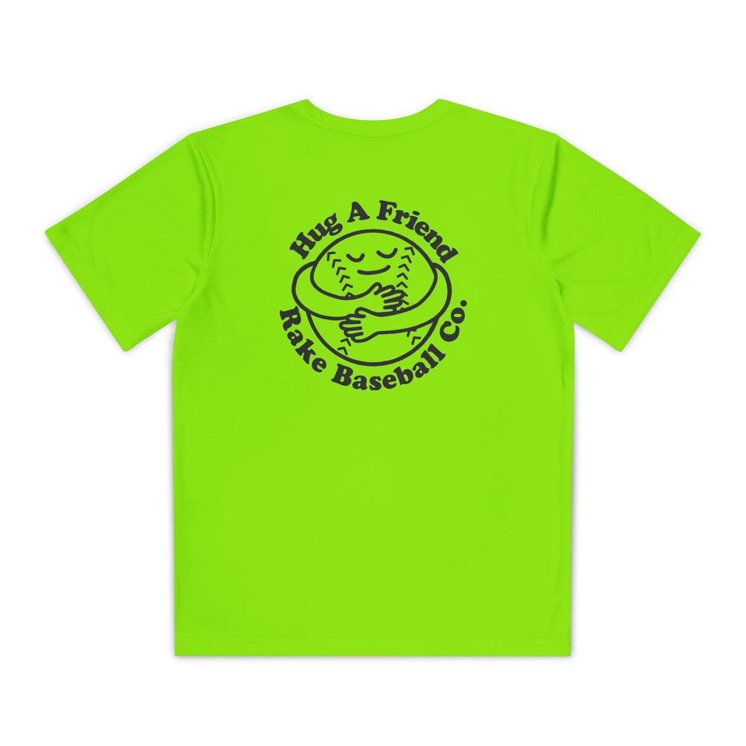 Kids Hug A Friend Dry Fit Tee - Rake Baseball Company - RAKE BASEBALL | BASEBALL T-SHIRT | BASEBALL CLOTHING | GOOD VIBES ONLY