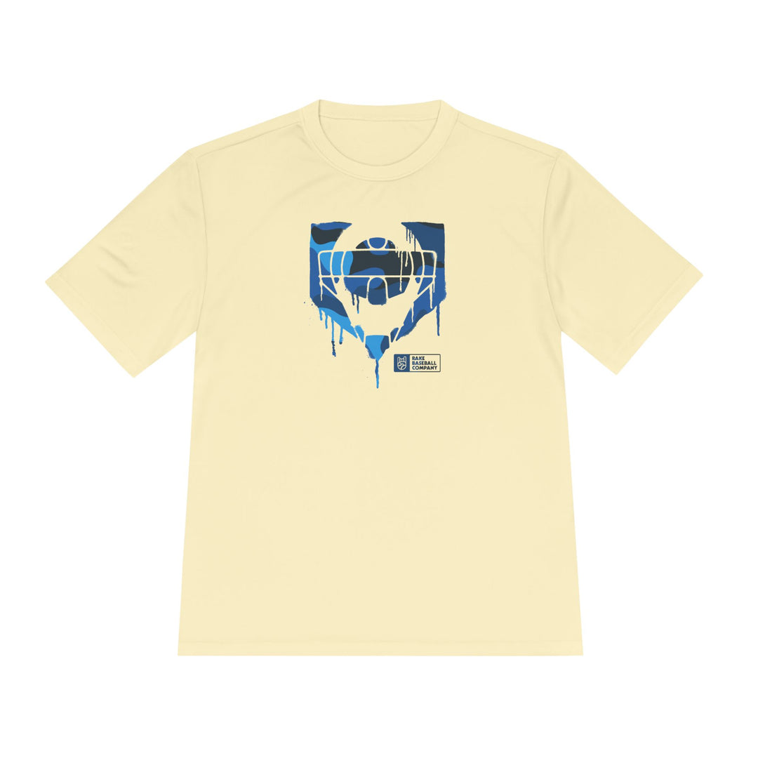 Catcher's Blue Camo Drip Dry Fit Tee - Rake Baseball Company - RAKE BASEBALL | BASEBALL T-SHIRT | BASEBALL CLOTHING | GOOD VIBES ONLY