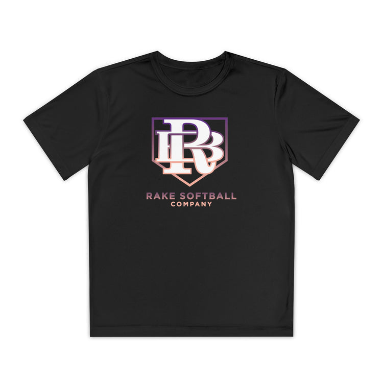 Kids RB Homeplate Softball Dry Fit Tee - Rake Baseball Company - RAKE BASEBALL | BASEBALL T-SHIRT | BASEBALL CLOTHING | GOOD VIBES ONLY