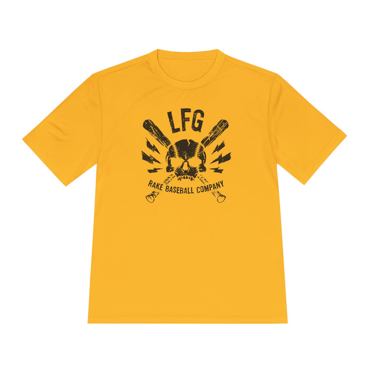LFG Baseball Skull Dry Fit Tee - Rake Baseball Company - RAKE BASEBALL | BASEBALL T-SHIRT | BASEBALL CLOTHING | GOOD VIBES ONLY