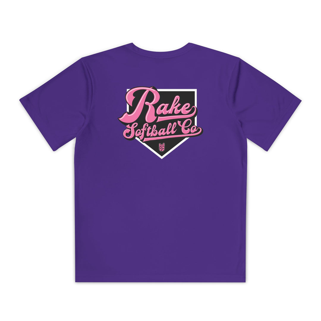 Kids Rake Softball Co. Dry Fit Tee - Rake Baseball Company - RAKE BASEBALL | BASEBALL T-SHIRT | BASEBALL CLOTHING | GOOD VIBES ONLY
