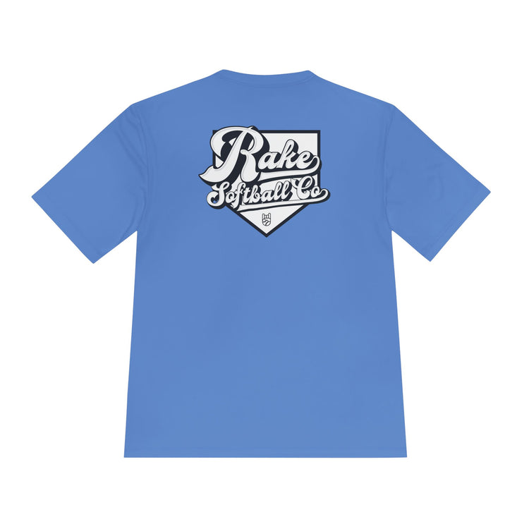Rake Softball Co. Dry Fit Tee - Rake Baseball Company - RAKE BASEBALL | BASEBALL T-SHIRT | BASEBALL CLOTHING | GOOD VIBES ONLY